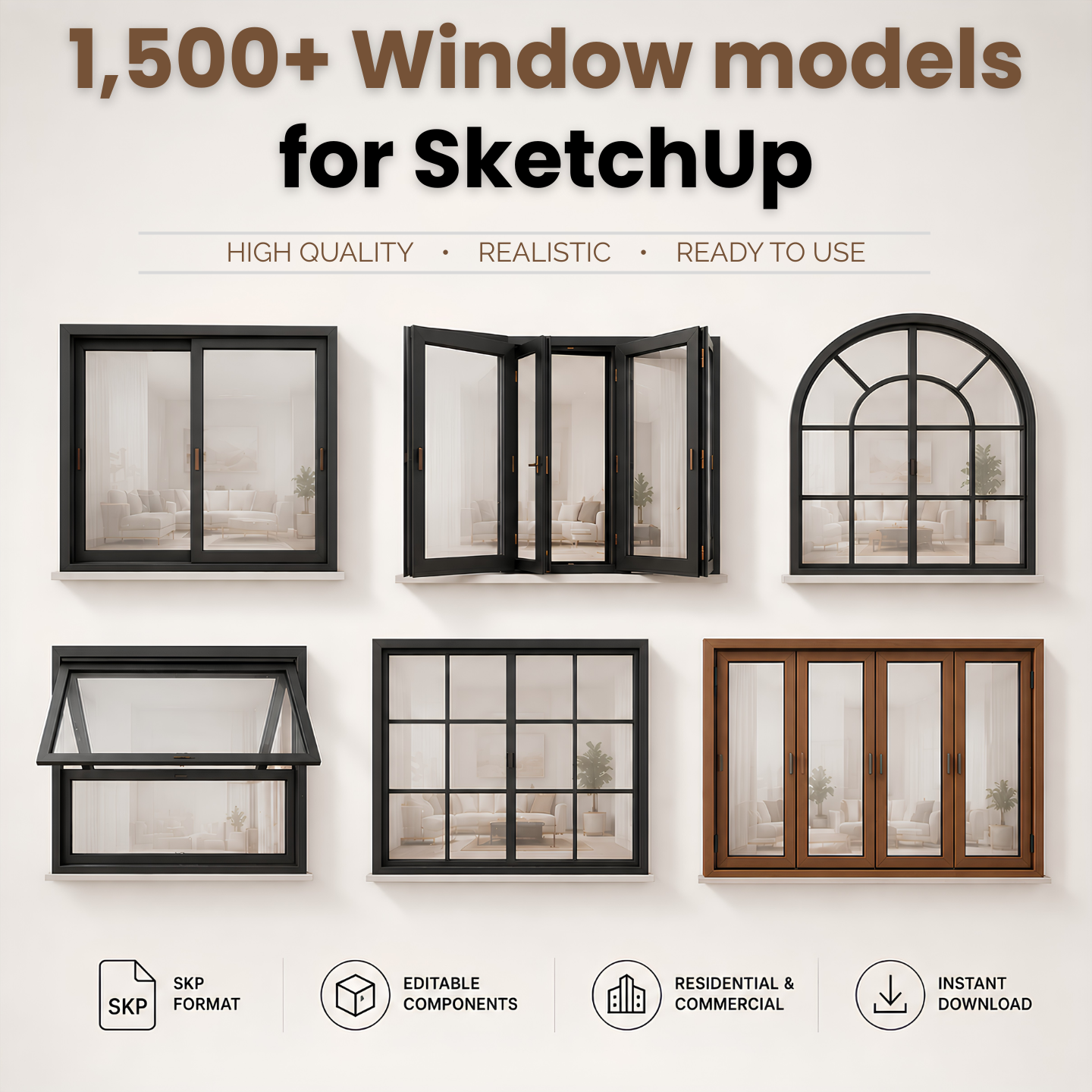 1,500+ Window Models for SketchUp