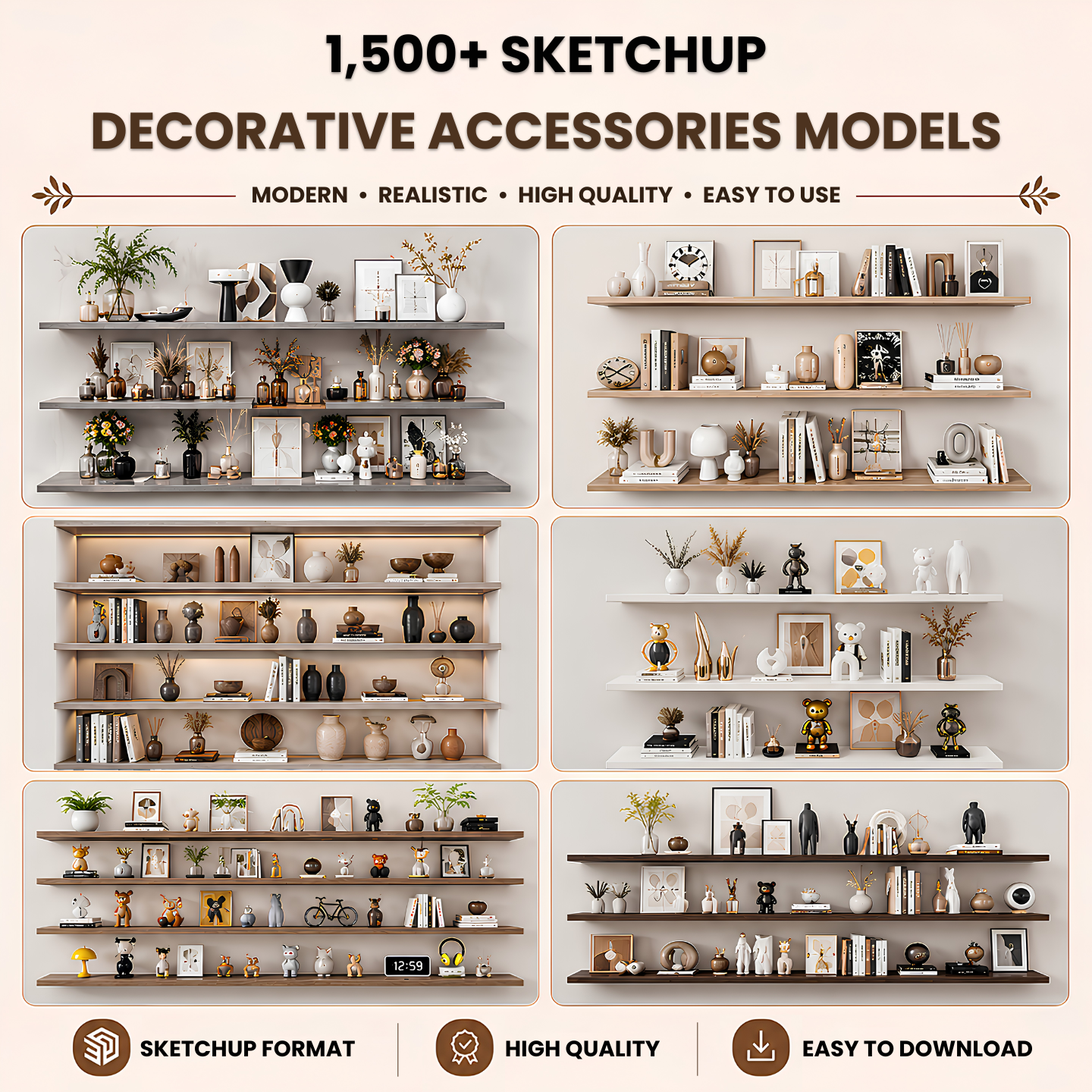 1,500+ SketchUp Decorative Accessories Models