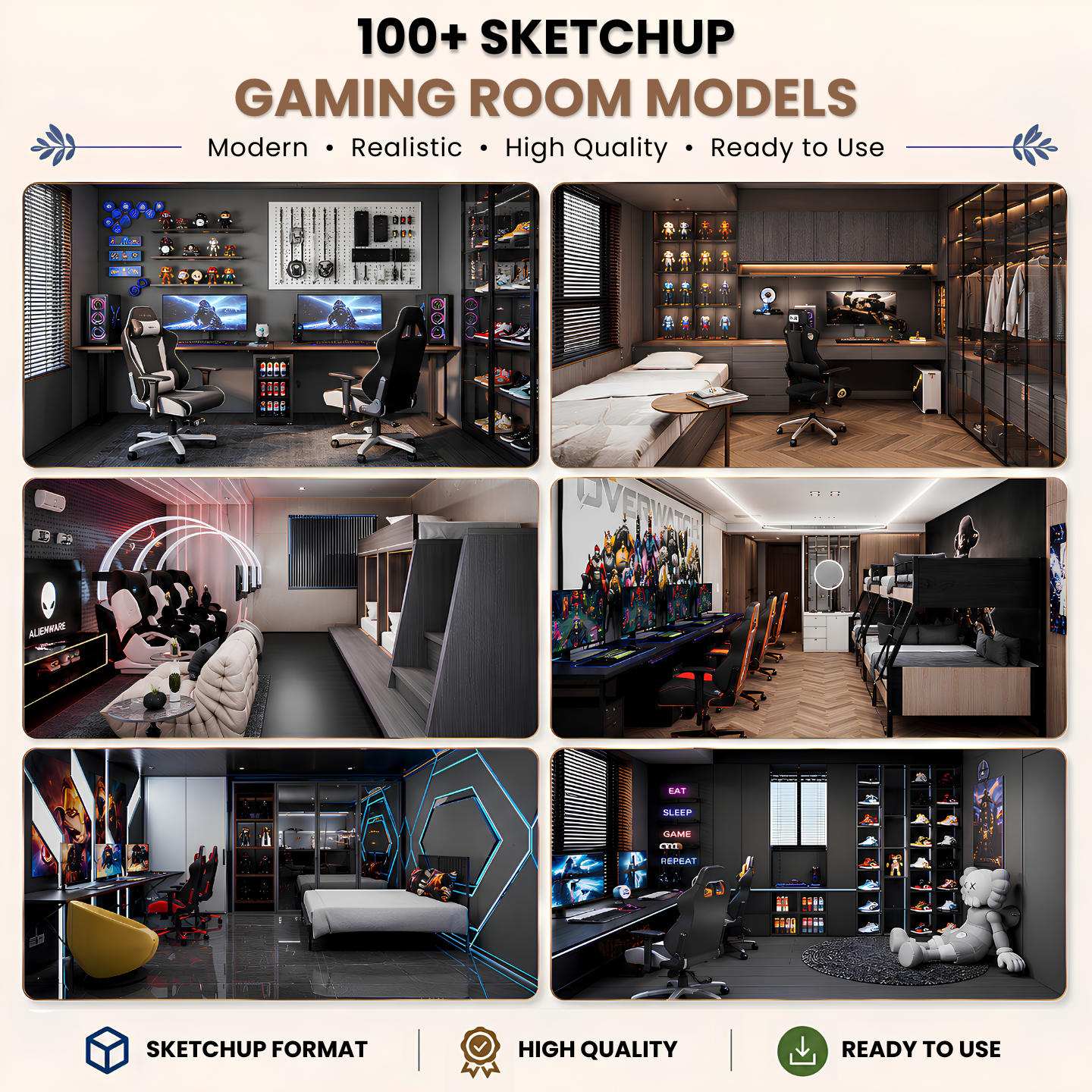 100+ SketchUp Gaming Room Models