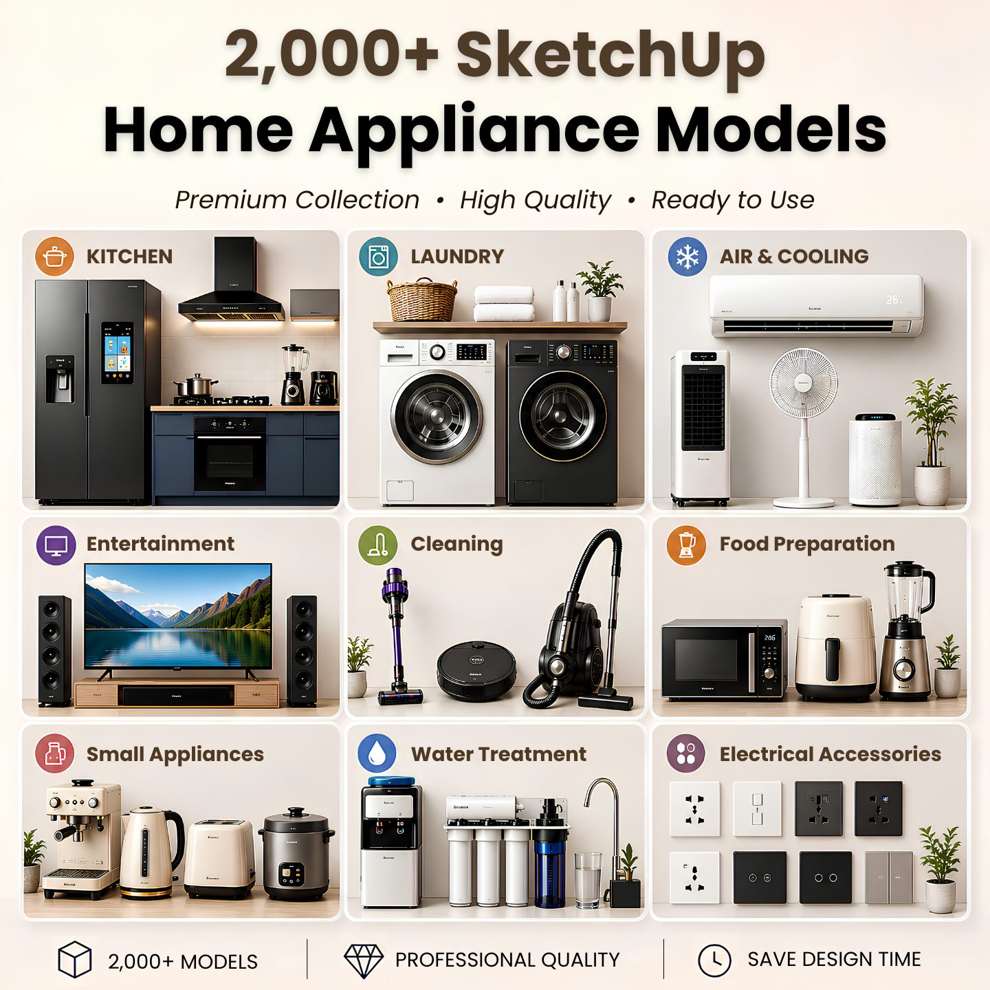 2,000+ SketchUp Home Appliance Models