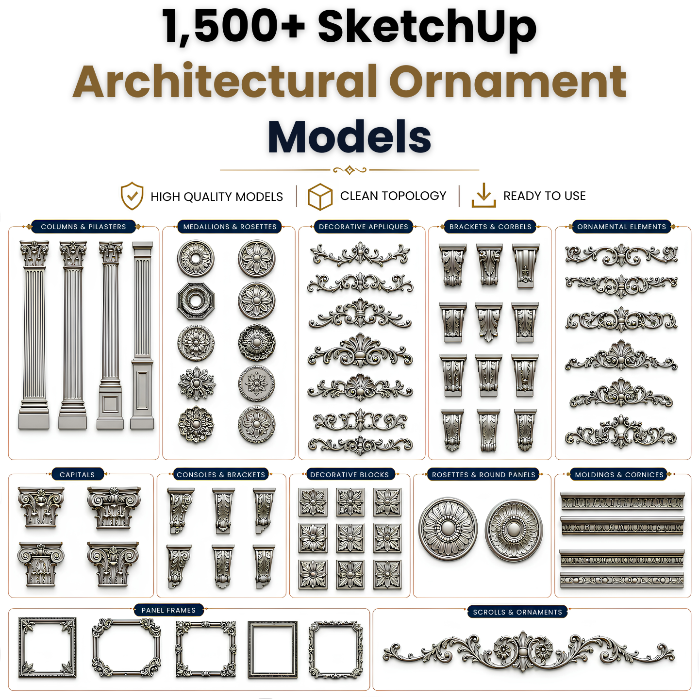 1500+ SketchUp Architectural Ornament Models