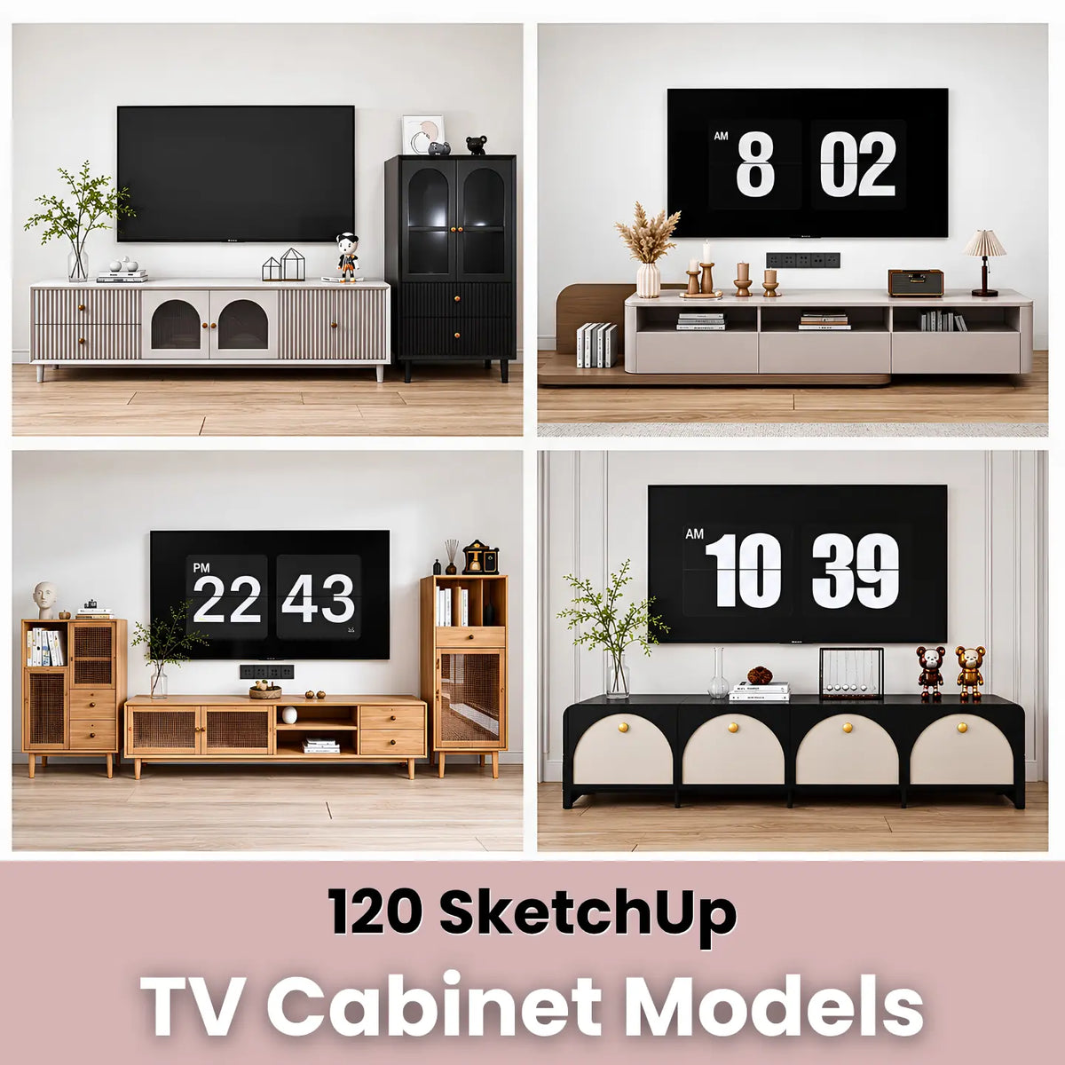 120 SketchUp TV Cabinet Models