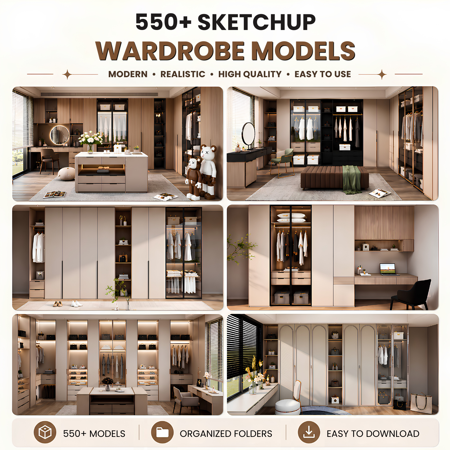 550+ SketchUp Wardrobe Models