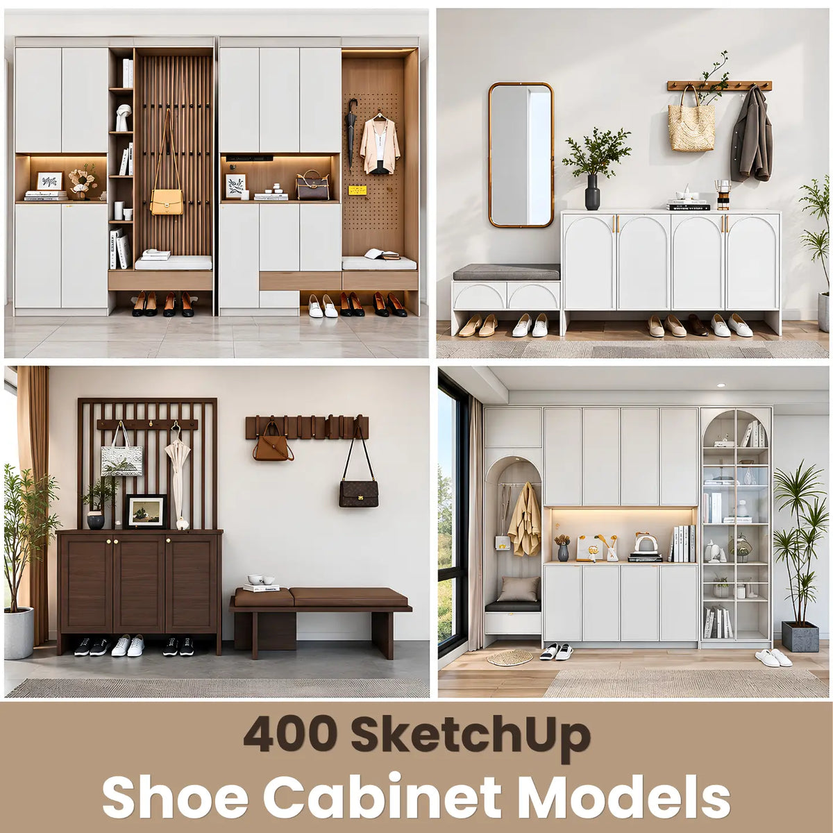 400 SketchUp Shoe Cabinet Models
