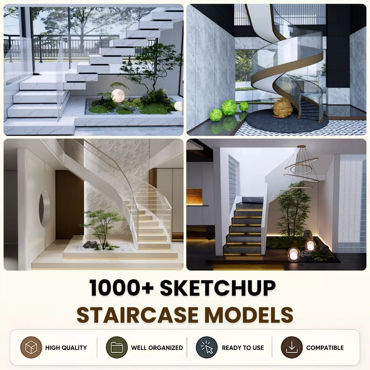 1000+ SketchUp Staircase Models