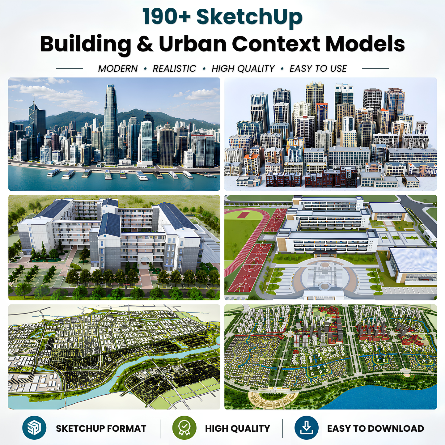 190 SketchUp Building & Urban Context Models