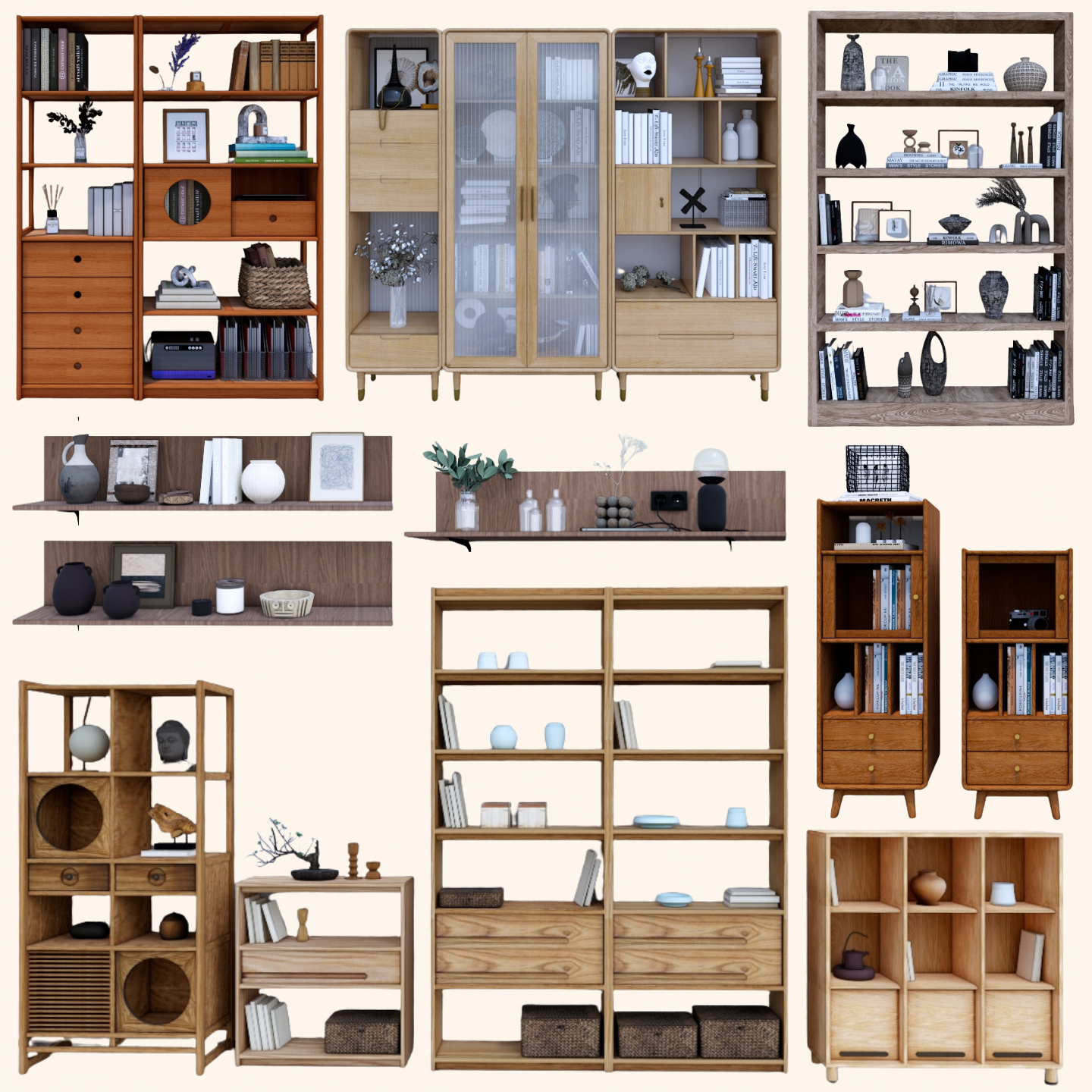 800+ SketchUp Bookshelf & Shelving Models