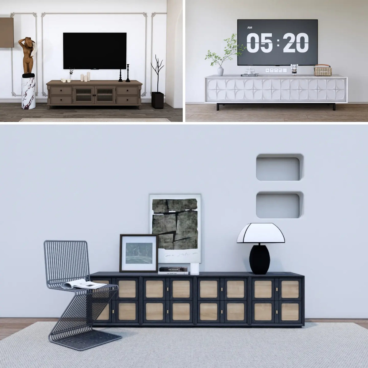 120 SketchUp TV Cabinet Models