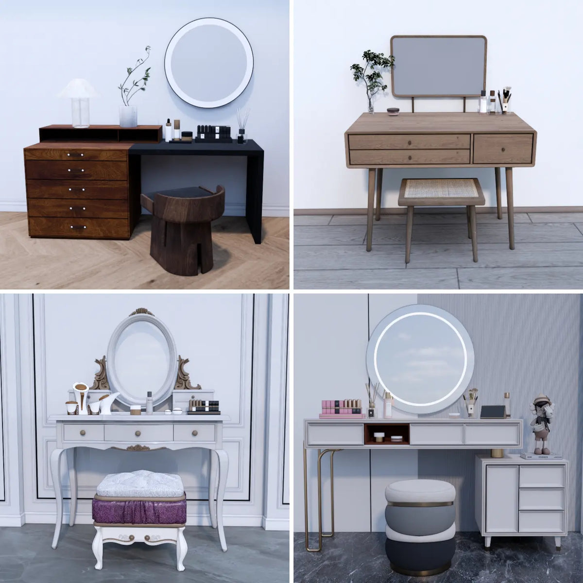 132 SketchUp Dressing Table Models