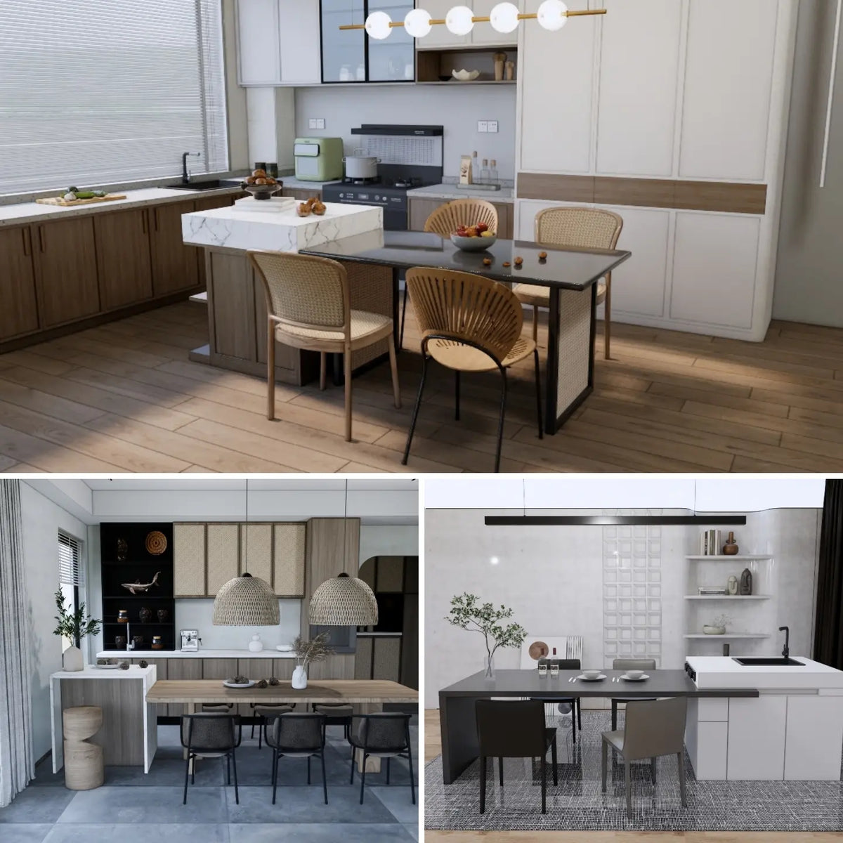 700 SketchUp Bar Counter & Kitchen Island Models