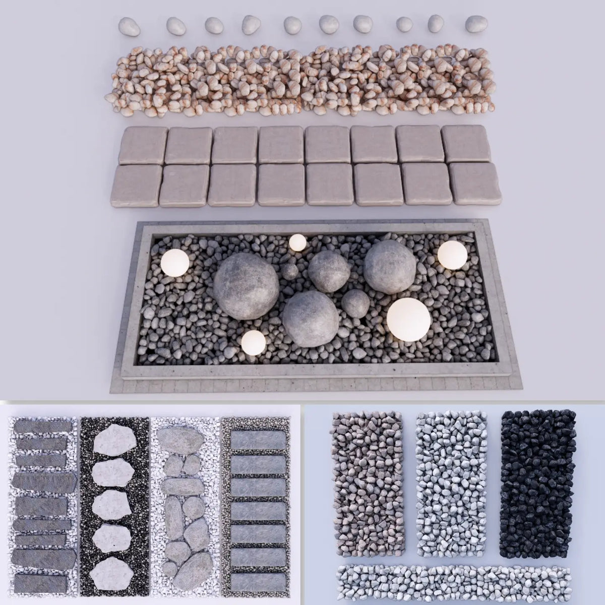 15 SketchUp Pebble & Gravel Models