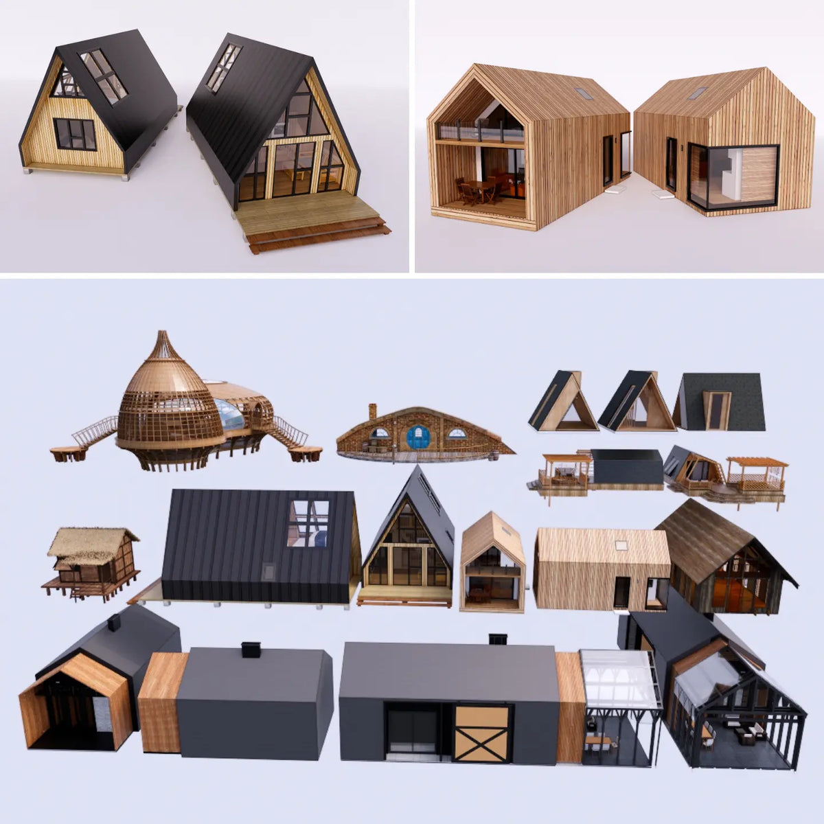 94 SketchUp Modern Cabin & Vacation Home Models