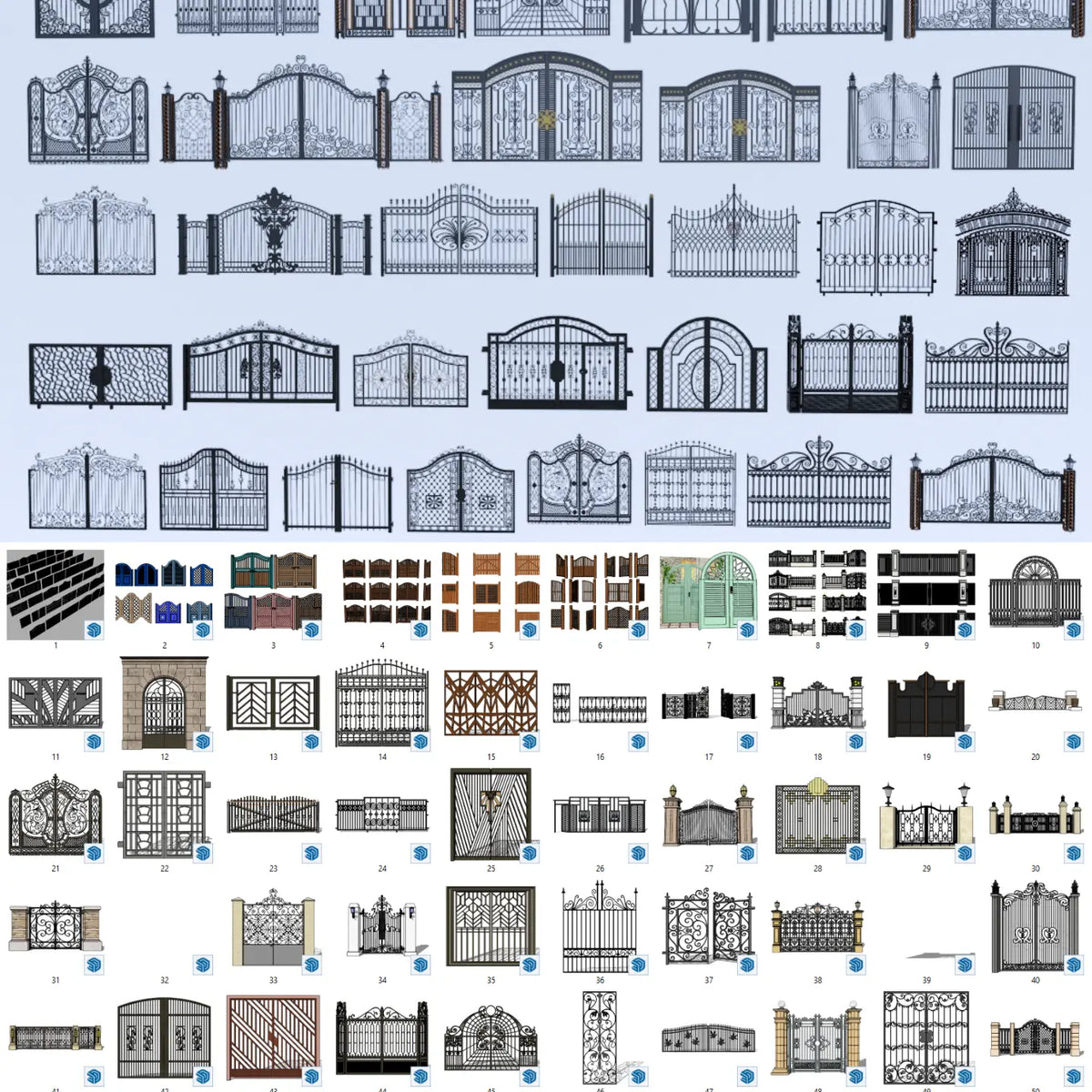 1000+ SketchUp Gate Models