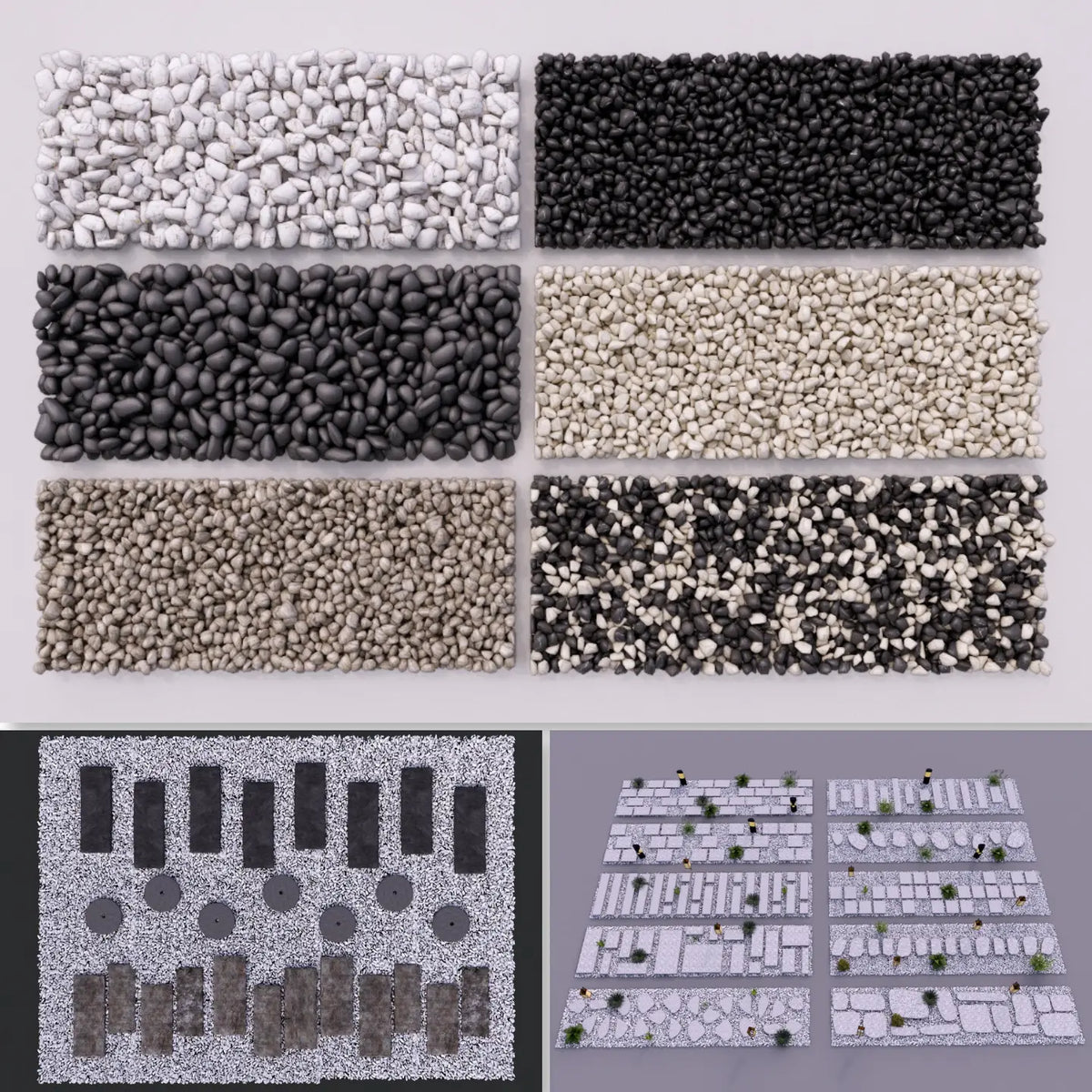 15 SketchUp Pebble & Gravel Models