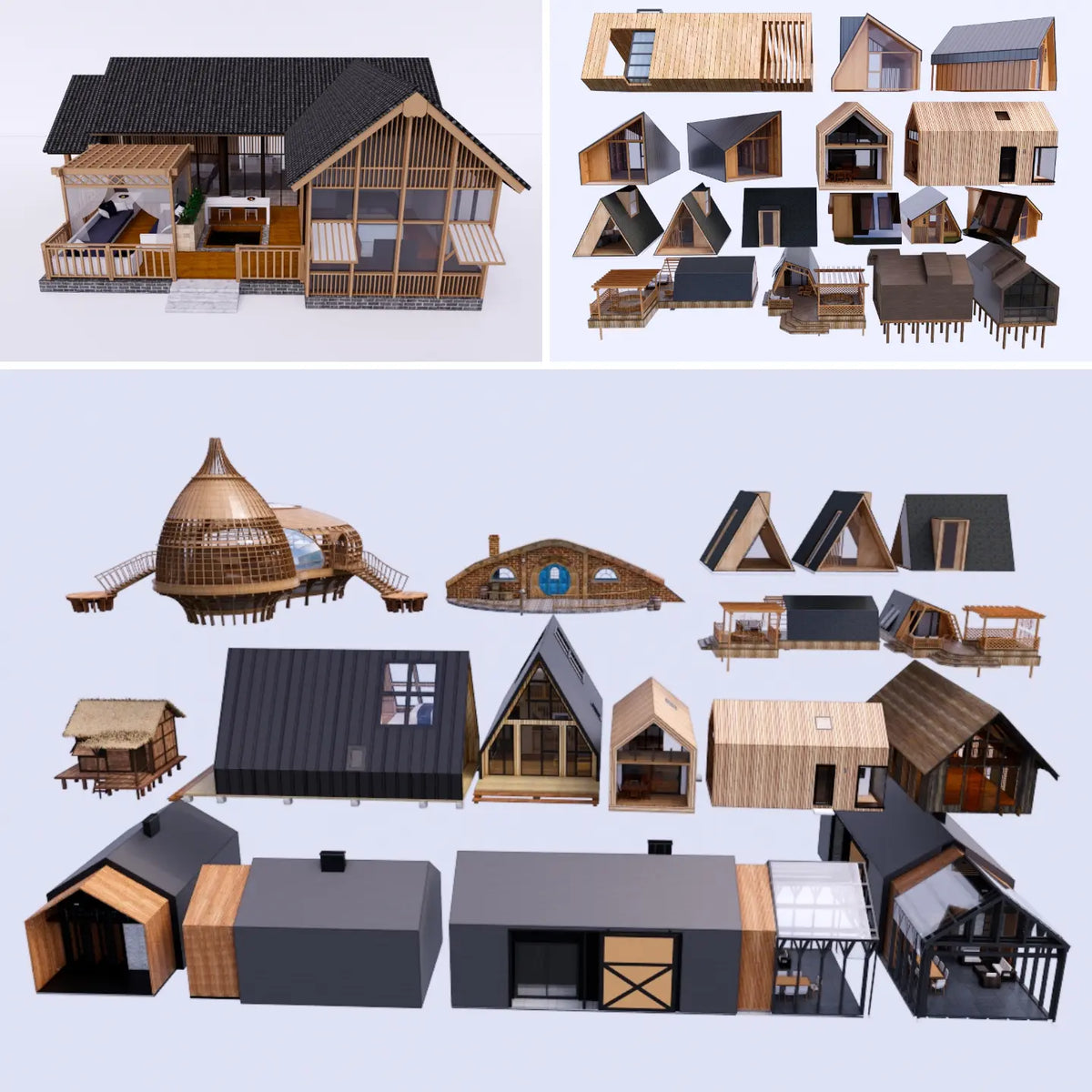 94 SketchUp Modern Cabin & Vacation Home Models