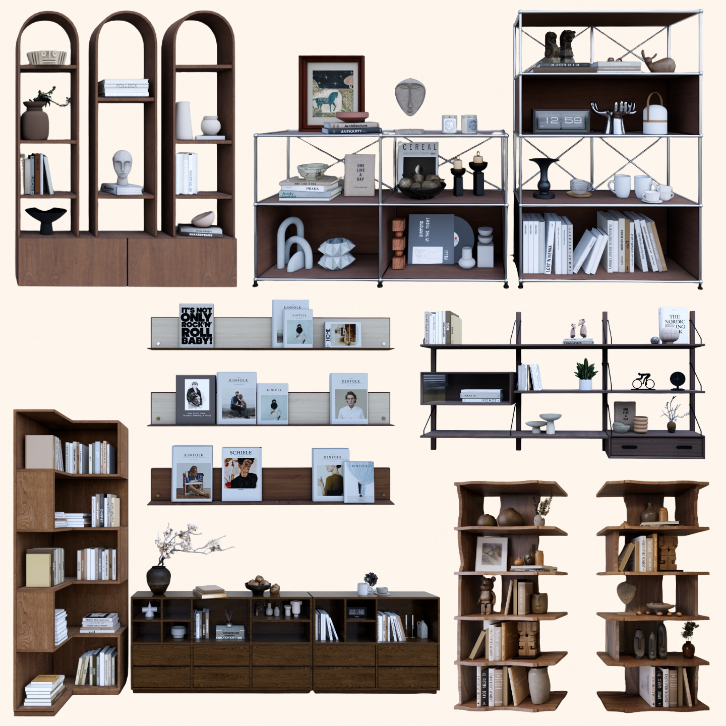 800+ SketchUp Bookshelf & Shelving Models
