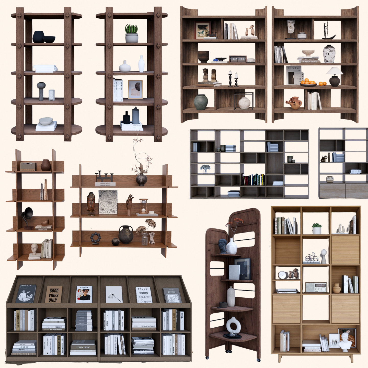 800+ SketchUp Bookshelf & Shelving Models
