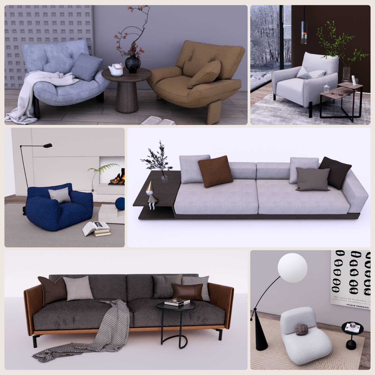 2,000+ SketchUp Sofa & Chair Models