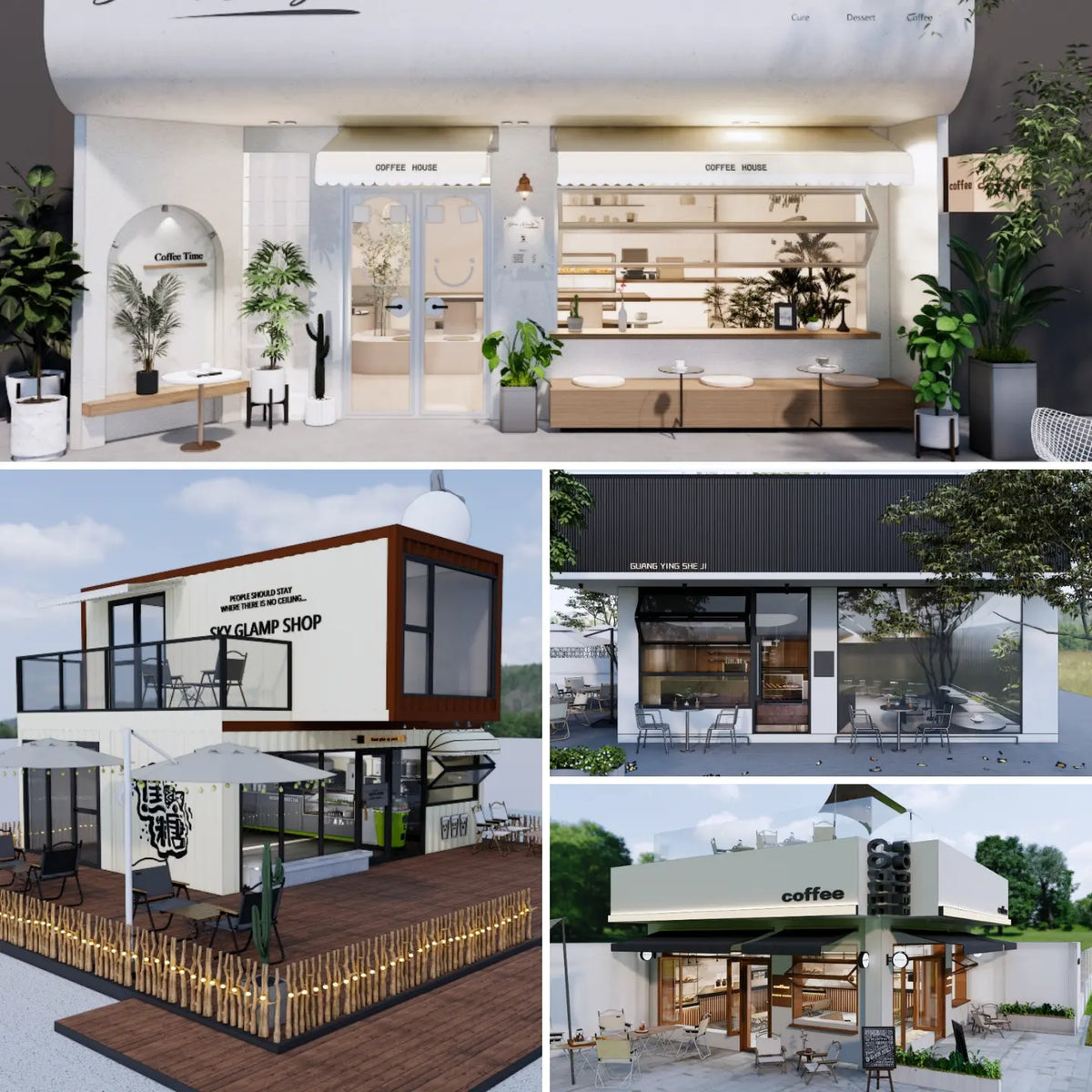 114 SketchUp Café & Restaurant Exterior Models
