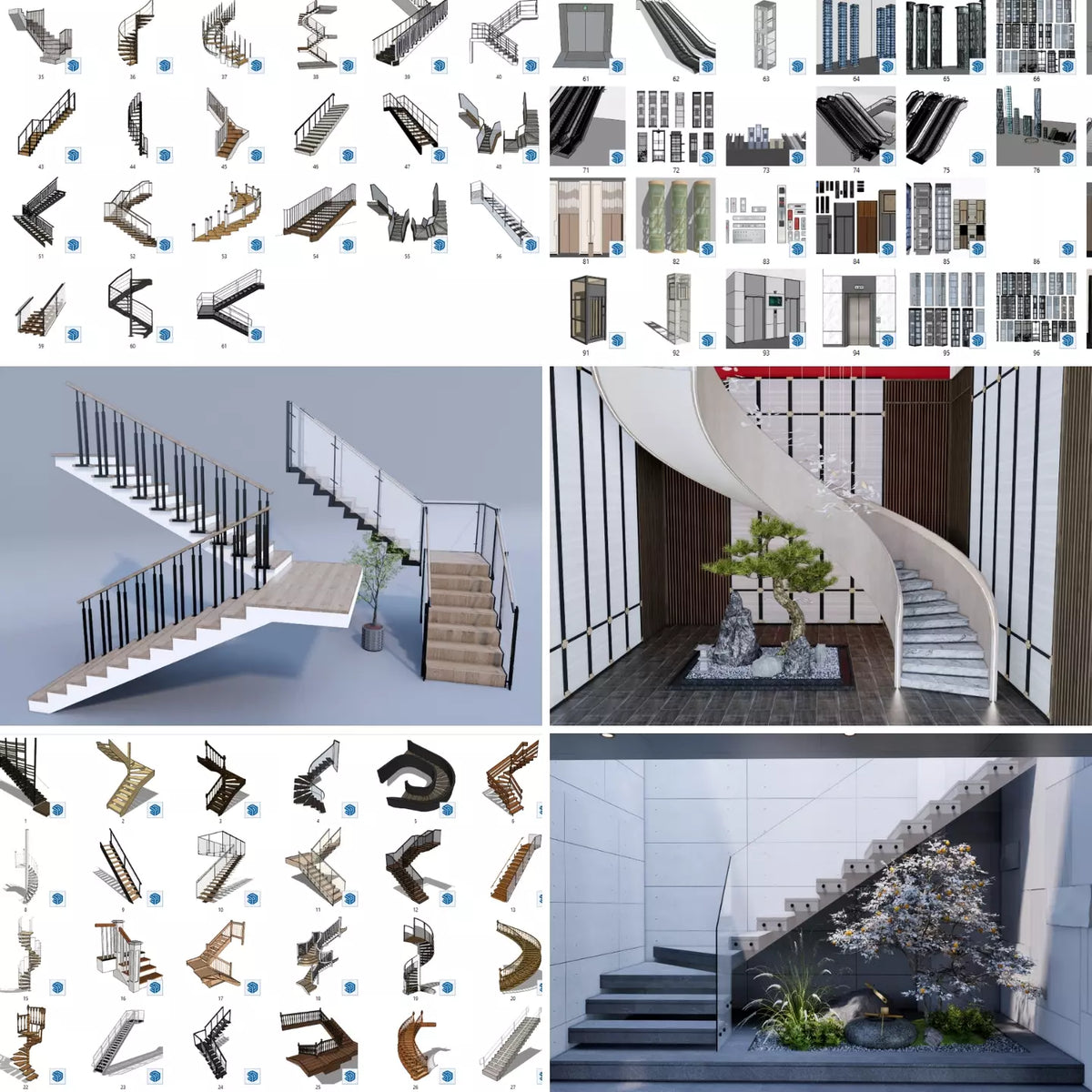 1000+ SketchUp Staircase Models