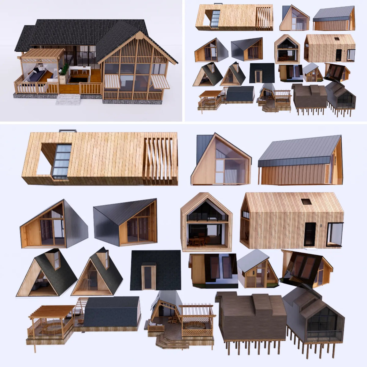 94 SketchUp Modern Cabin & Vacation Home Models