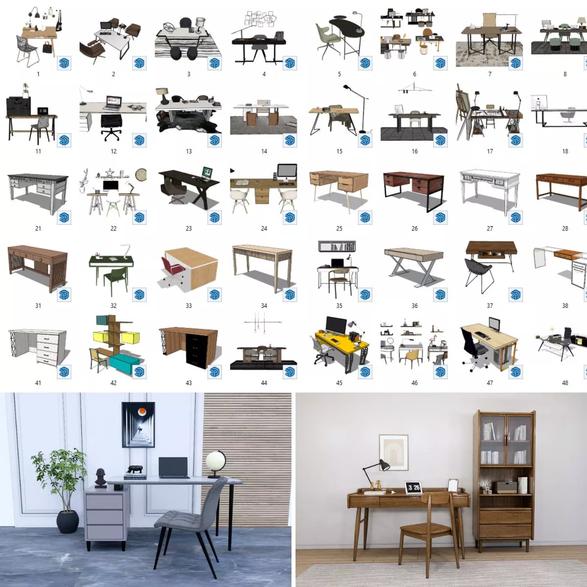277 SketchUp Desk Models