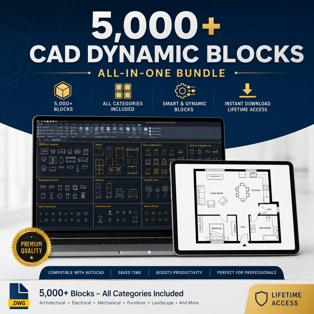 5,000+ CAD Dynamic Blocks All-in-One Bundle
