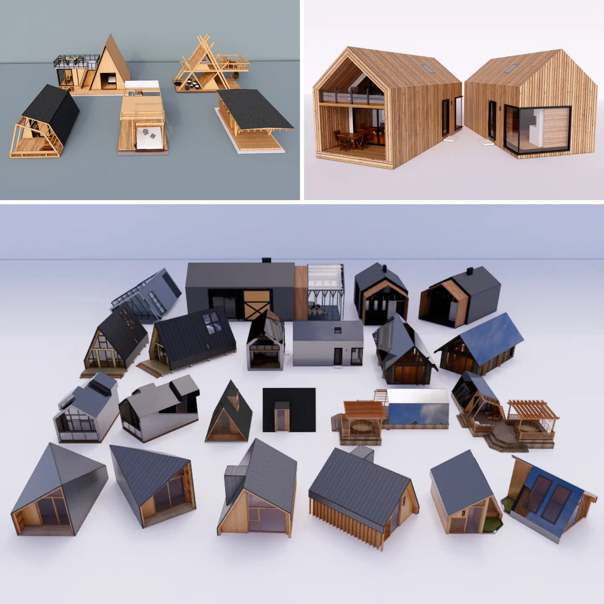 94 SketchUp Modern Cabin & Vacation Home Models
