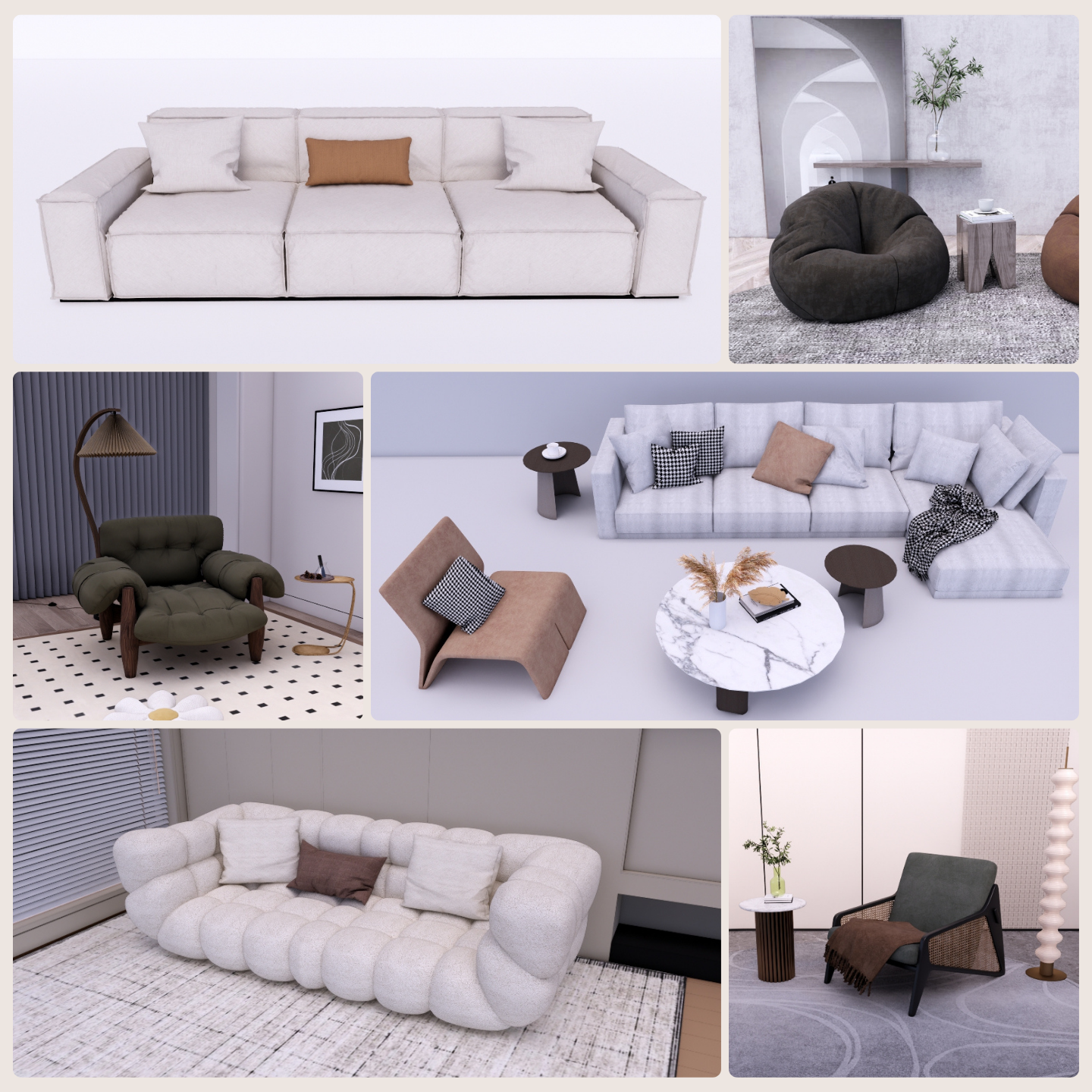 2,000+ SketchUp Sofa & Chair Models