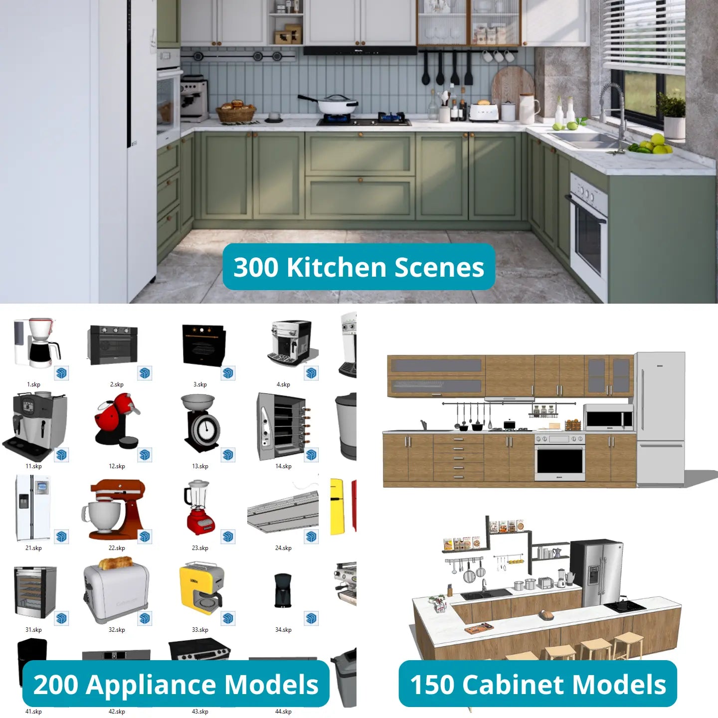 650+ SketchUp Kitchen Design Models
