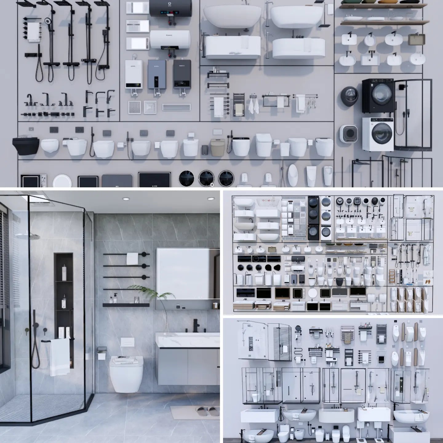 600+ SketchUp Bathroom Fixture Models