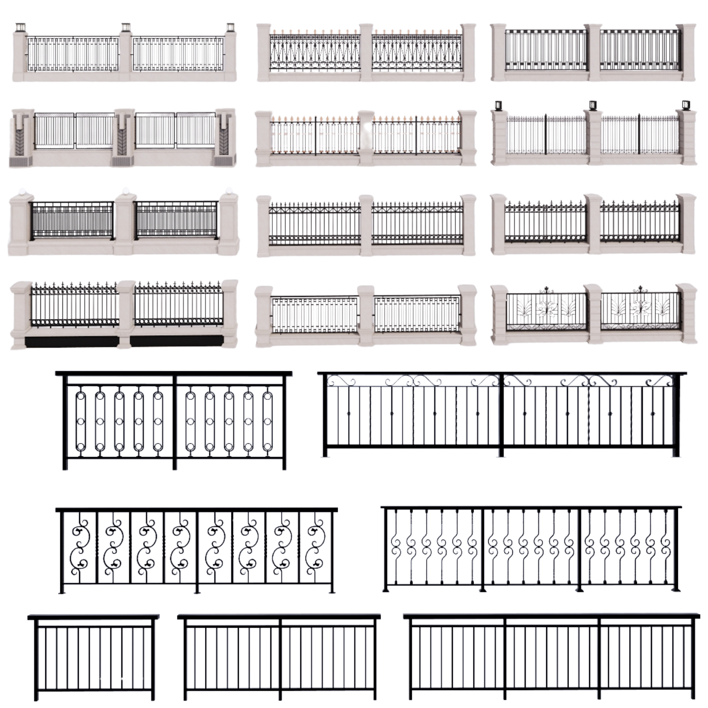 500+ SketchUp Fence Models