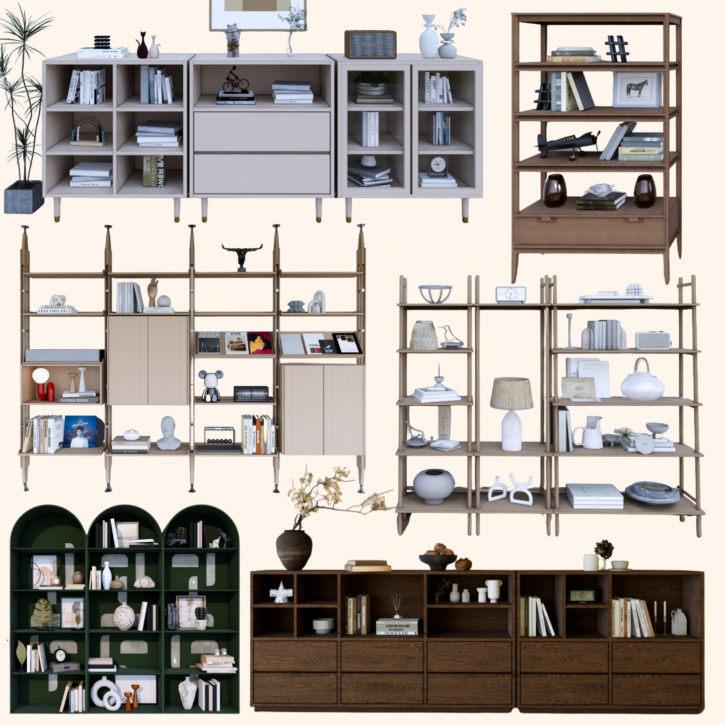 800+ SketchUp Bookshelf & Shelving Models
