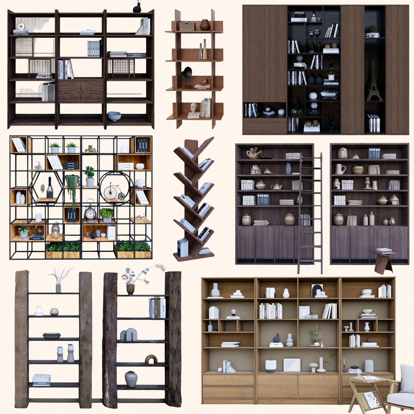 800+ SketchUp Bookshelf & Shelving Models