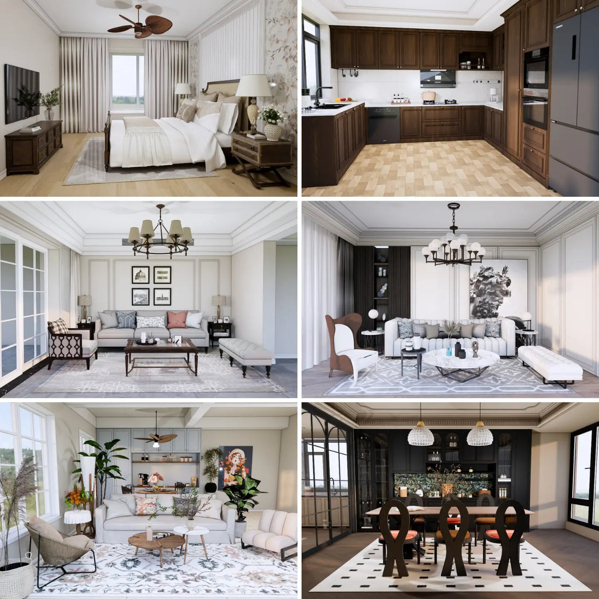 60 SketchUp Modern American Interior Models