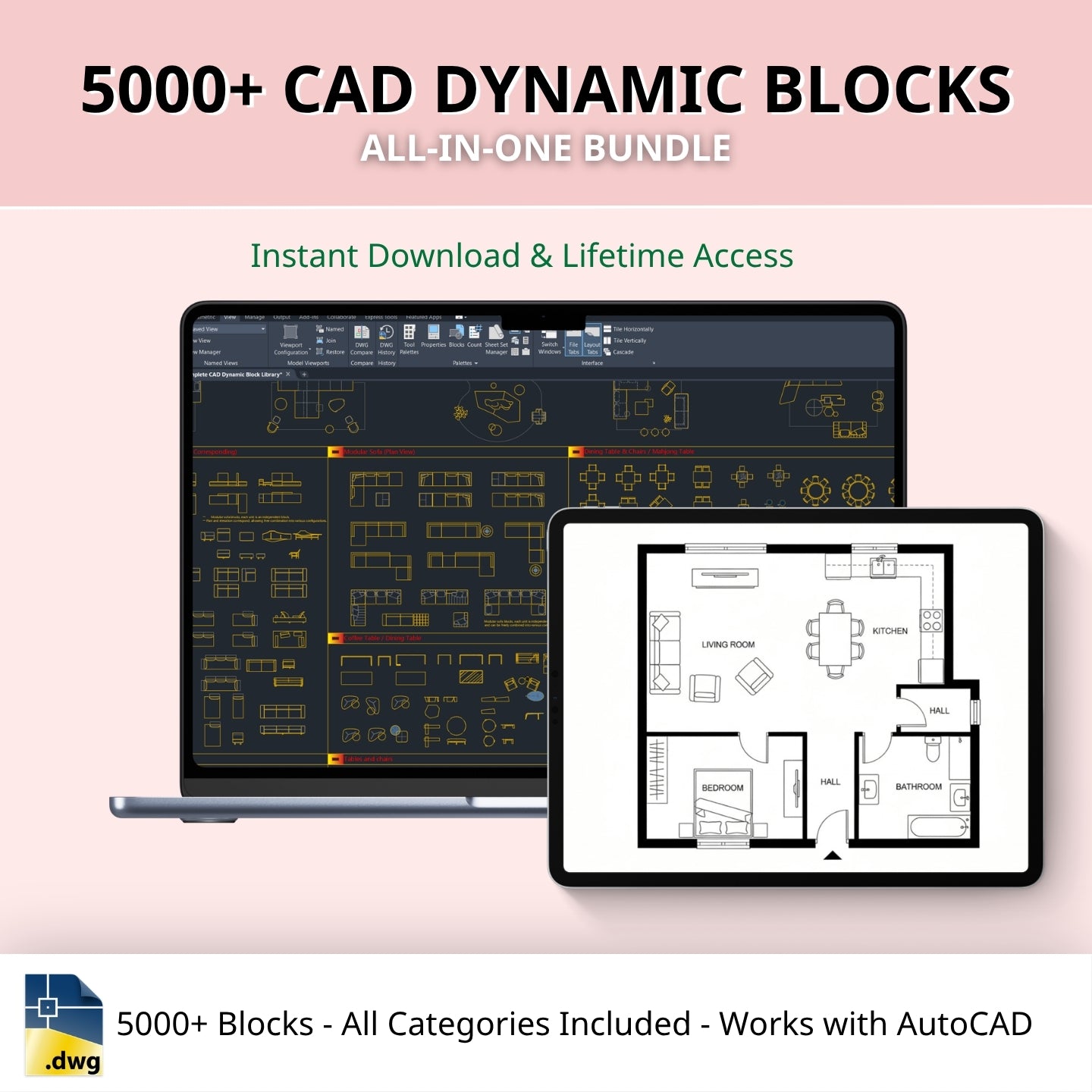 5,000+ CAD Dynamic Blocks – All-in-One Bundle